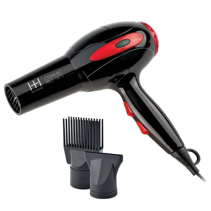 Hot & Hotter Ceramic Pro 1875 Hair Dryer, 1 Count, Red & Black