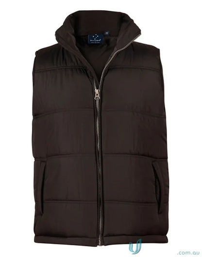 Brown puffer vest with zipper from Winning Spirit Everest Vest, perfect for jk47 Everest workwear
