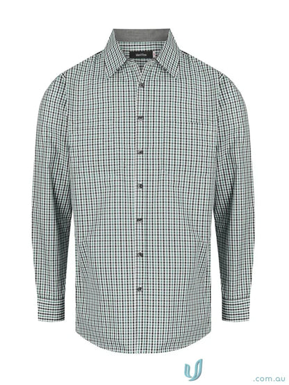 Hudson Identitee L/S Shirt black and white checkered workwear or uniforms style