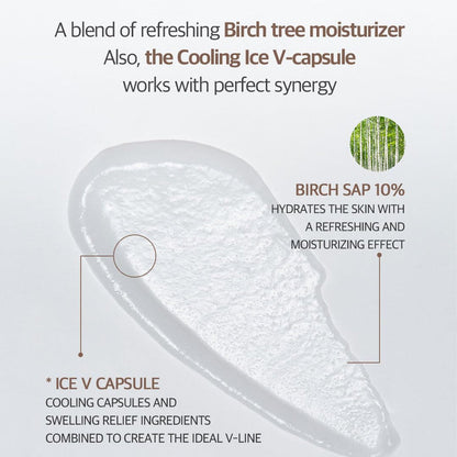 Huecalm Birch V-Fit Comforting Cream with Rolling Massage Balls 4.05oz/120ml - ikatehouse