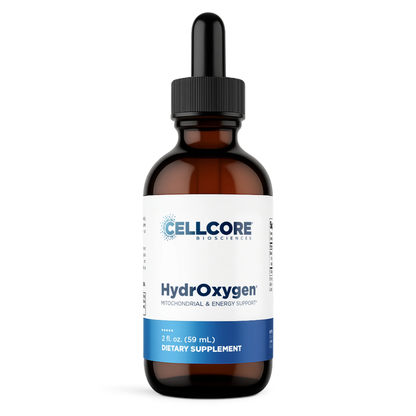 CellCore, HydrOxygen, molecular oxygen support, mitochondrial support, energy support, cellular oxygen, oxygen supplement, liquid supplement, BioActive Carbon, fulvic acid, sea minerals, magnesium malate, MSM, ATP support, detox support, cellular vitality, practitioner supplement