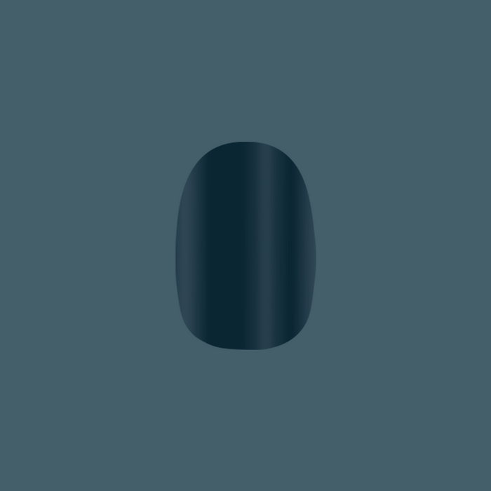 I'm Just Looking - Tab Press On | Short | Round deep teal single press-on nail with a glossy finish for an easy manicure