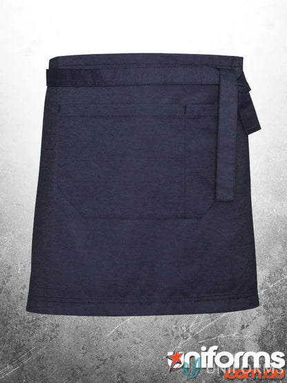 Navy blue Waist Apron with pockets for work uniforms and antique brass fittings
