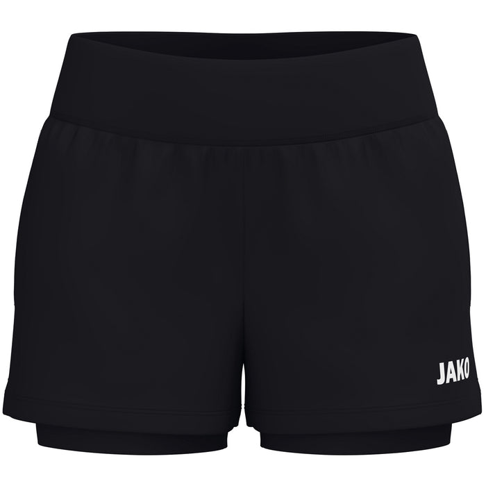 JAKO 2-in-1 Short One Damen – Schwarz (vorne)