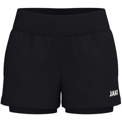 JAKO 2-in-1 Short One Damen – Schwarz (vorne)