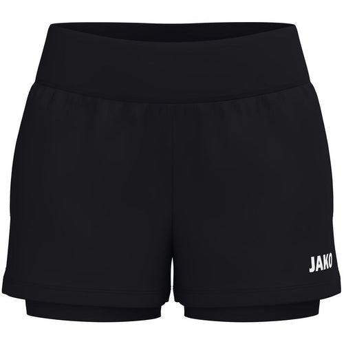 JAKO 2-in-1 Short One Damen – Schwarz (vorne)