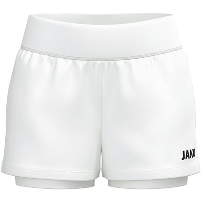 JAKO 2-in-1 Short One Damen – Weiß (vorne)