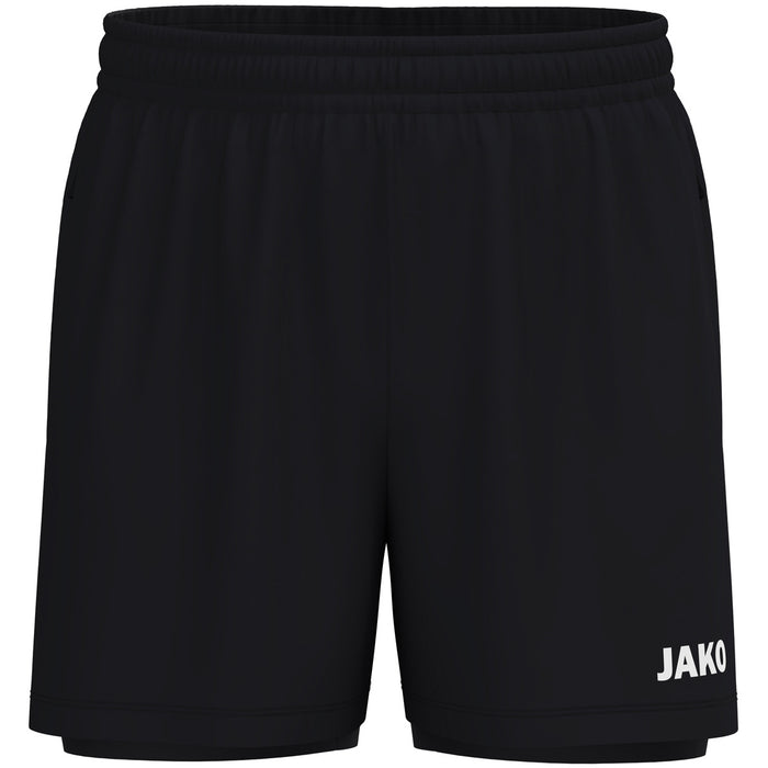 JAKO 2-in-1 Short One – Schwarz (vorne)