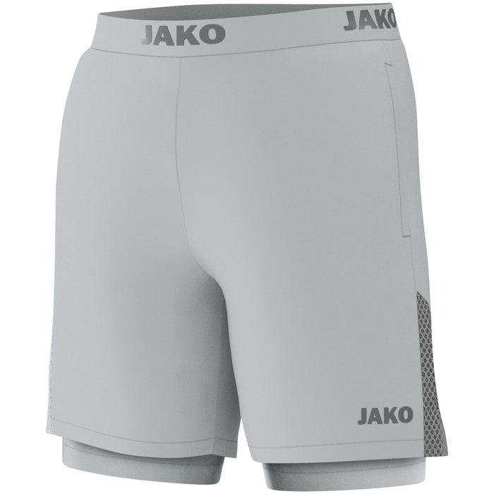 JAKO 2-in-1 Short Power – Grau (vorne)