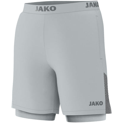 JAKO 2-in-1 Short Power – Grau (vorne)