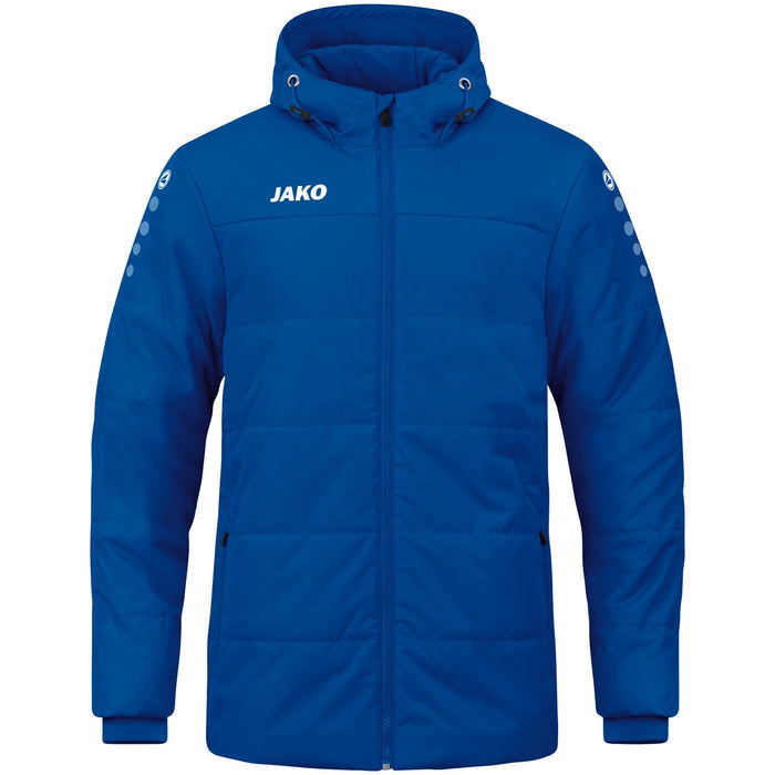 JAKO Coachjacke Team mit Kapuze – Blau (400) (vorne)