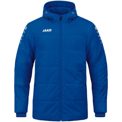 JAKO Coachjacke Team mit Kapuze – Blau (400) (vorne)