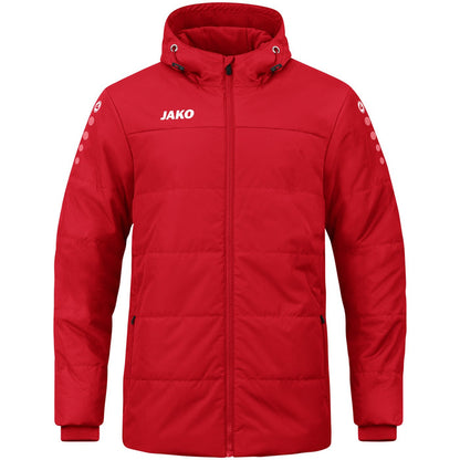JAKO Coachjacke Team mit Kapuze – Rot (vorne)