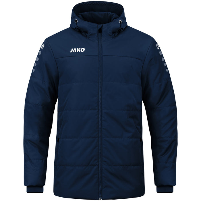 JAKO Coachjacke Team mit Kapuze – Blau (900) (vorne)