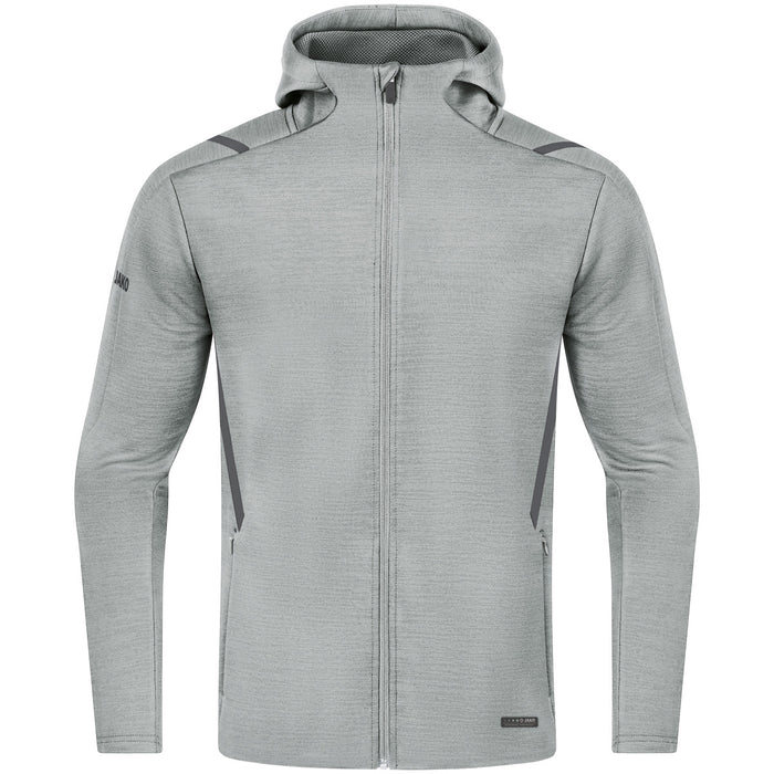 JAKO Freizeitjacke Challenge mit Kapuze – Grau (521) (vorne)
