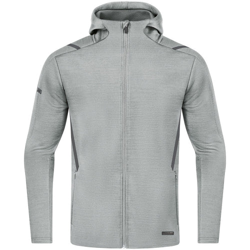 JAKO Freizeitjacke Challenge mit Kapuze – Grau (521) (vorne)