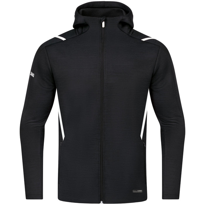 JAKO Freizeitjacke Challenge mit Kapuze – Schwarz (501) (vorne)