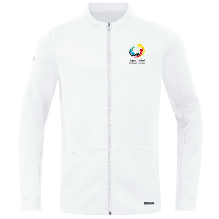 JAKO "Jugend trainiert" Jacke Pro Casual – Weiß (vorne)