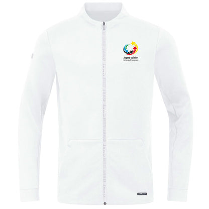JAKO "Jugend trainiert" Jacke Pro Casual – Weiß (vorne)
