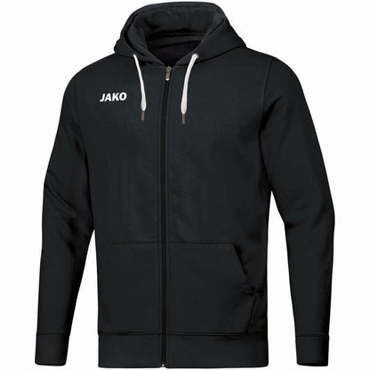 JAKO Kapuzenjacke Base – Schwarz (vorne)