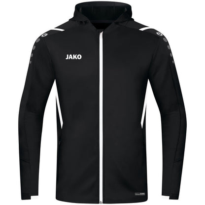 JAKO Kapuzenjacke Challenge – Schwarz (802) (vorne)