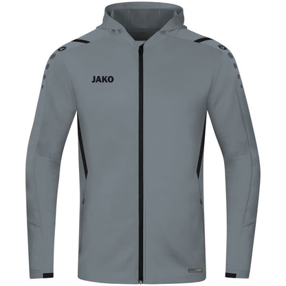 JAKO Kapuzenjacke Challenge – Grau (vorne)