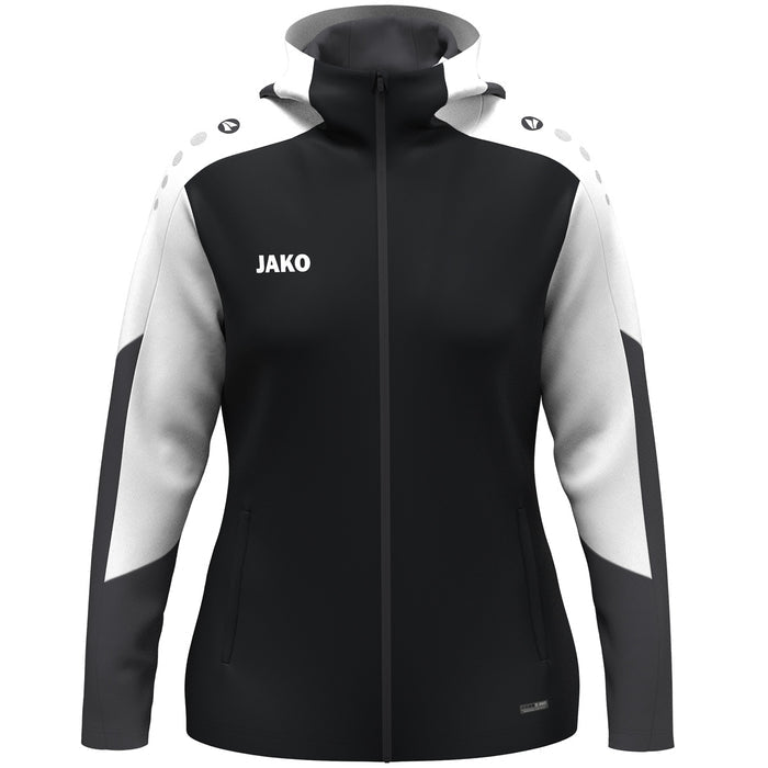JAKO Kapuzenjacke Dynamic Damen – Schwarz (vorne)