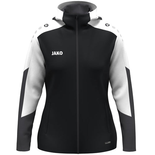 JAKO Kapuzenjacke Dynamic Damen – Schwarz (vorne)