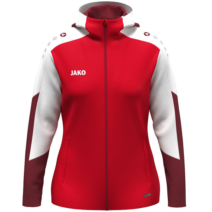JAKO Kapuzenjacke Dynamic Damen – Rot (vorne)