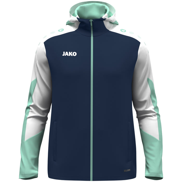 JAKO Kapuzenjacke Dynamic – Blau (915) (vorne)