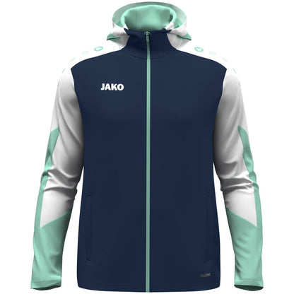 JAKO Kapuzenjacke Dynamic – Blau (915) (vorne)