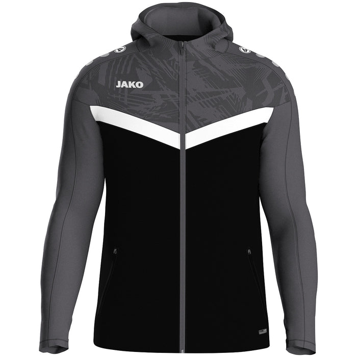 JAKO Kapuzenjacke Iconic – Schwarz (801) (vorne)