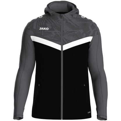 JAKO Kapuzenjacke Iconic – Schwarz (801) (vorne)