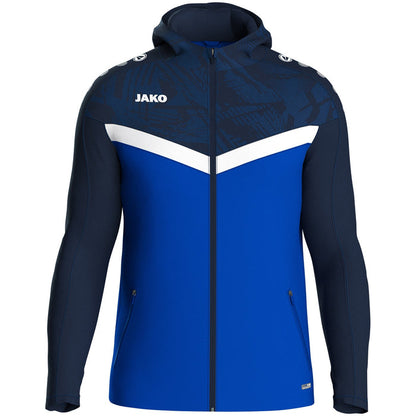 JAKO Kapuzenjacke Iconic – Blau (403) (vorne)