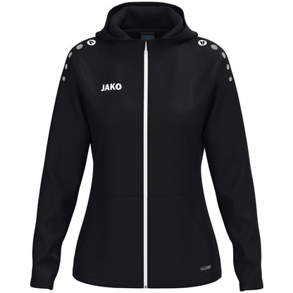 JAKO Kapuzenjacke One Damen – Schwarz (vorne)