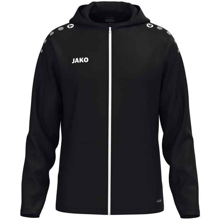 JAKO Kapuzenjacke One – Schwarz (vorne)