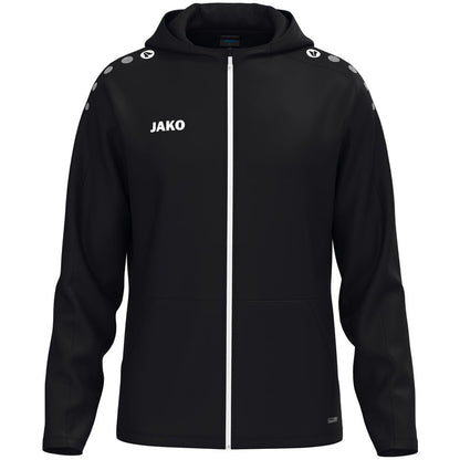 JAKO Kapuzenjacke One – Schwarz (vorne)