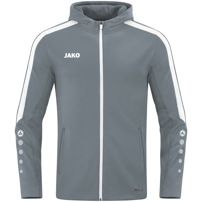 JAKO Kapuzenjacke Power – Grau (vorne)