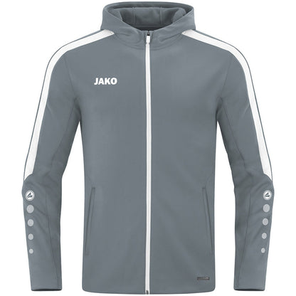 JAKO Kapuzenjacke Power – Grau (vorne)