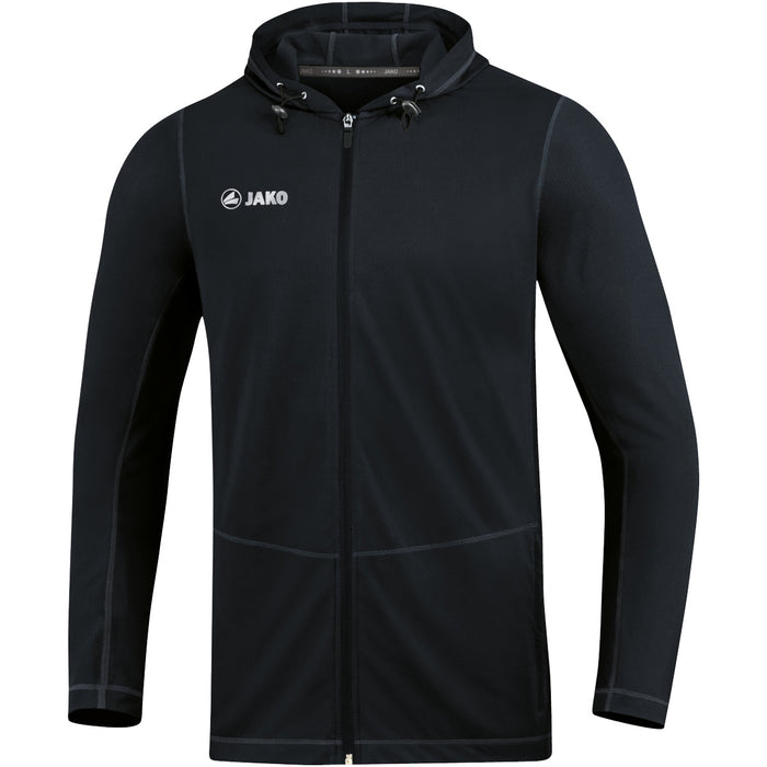 JAKO Kapuzenjacke Run 2.0 – Schwarz (vorne)