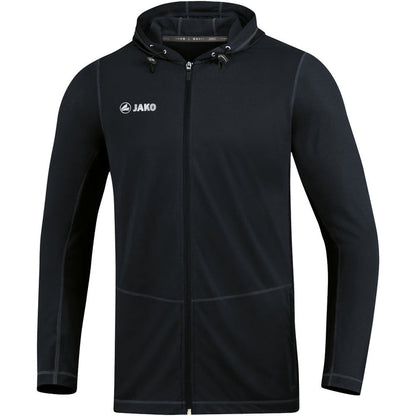 JAKO Kapuzenjacke Run 2.0 – Schwarz (vorne)
