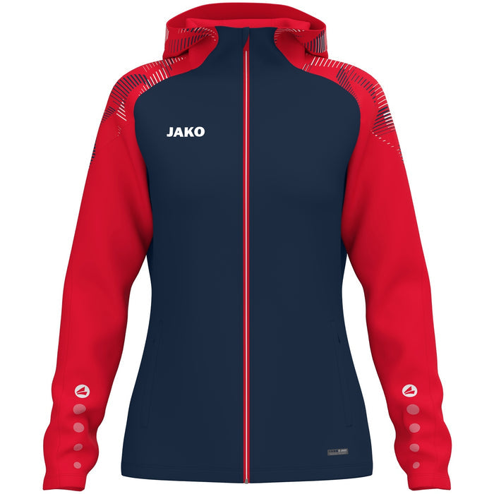 JAKO Kapuzenjacke Sonic Damen – Blau (909) (vorne)