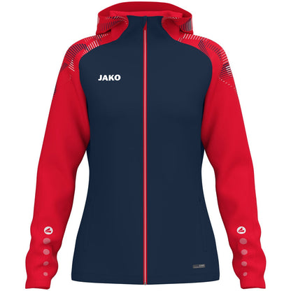 JAKO Kapuzenjacke Sonic Damen – Blau (909) (vorne)