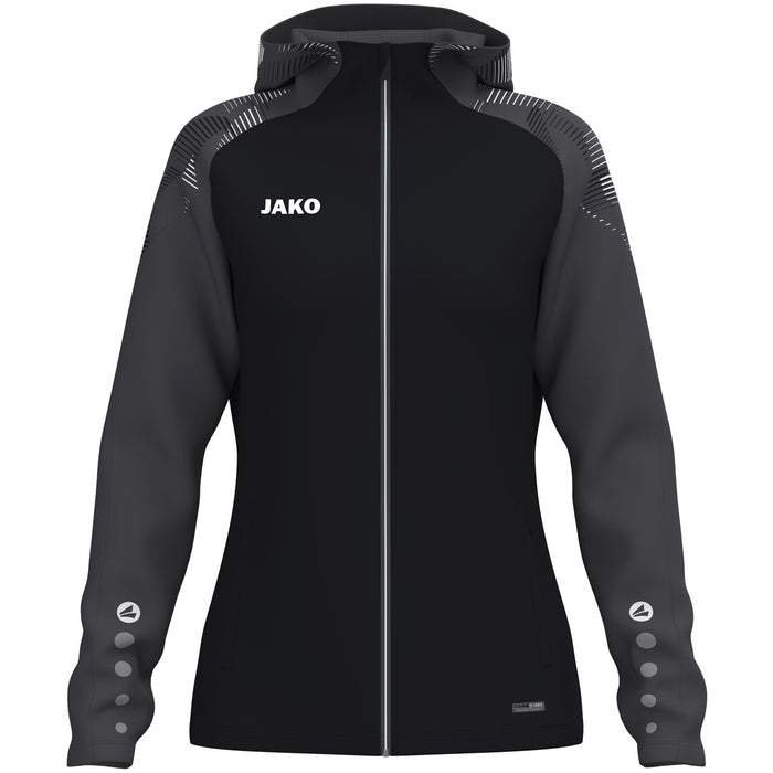 JAKO Kapuzenjacke Sonic Damen – Schwarz (801) (vorne)