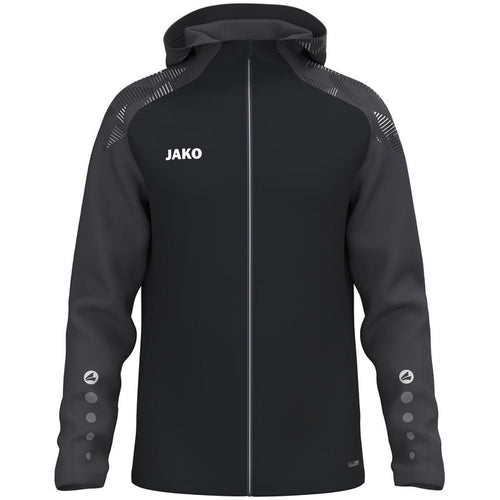 JAKO Kapuzenjacke Sonic – Schwarz (801) (vorne)