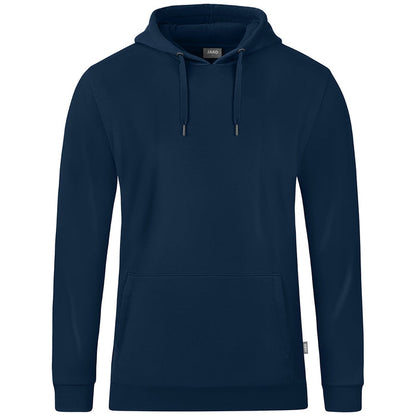 JAKO Kapuzensweat Organic – Blau (900) (vorne)