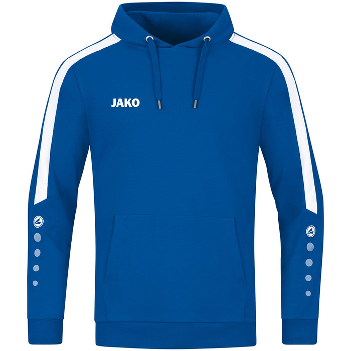 JAKO Kapuzensweat Power – Blau (400) (vorne)