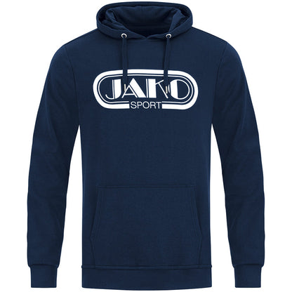 JAKO Kapuzensweat Retro – Blau (vorne)