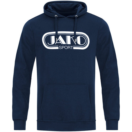 JAKO Kapuzensweat Retro – Blau (vorne)