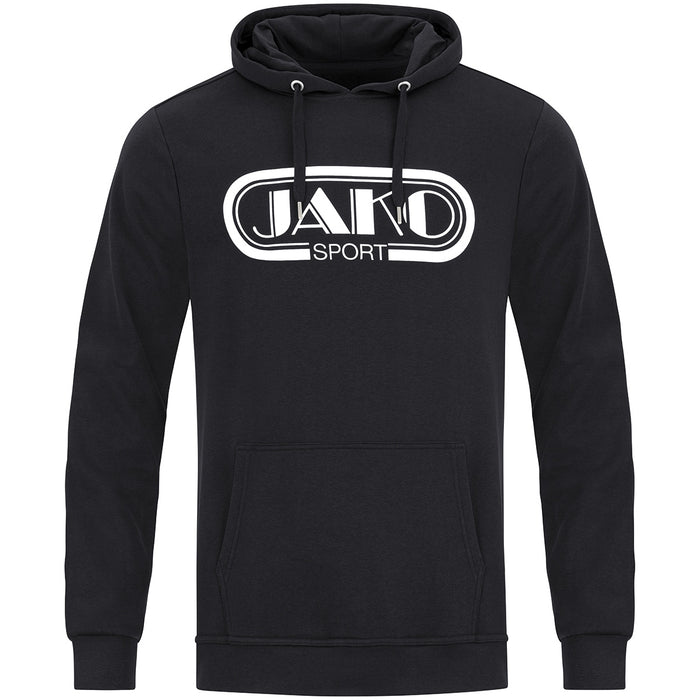 JAKO Kapuzensweat Retro – Schwarz (vorne)